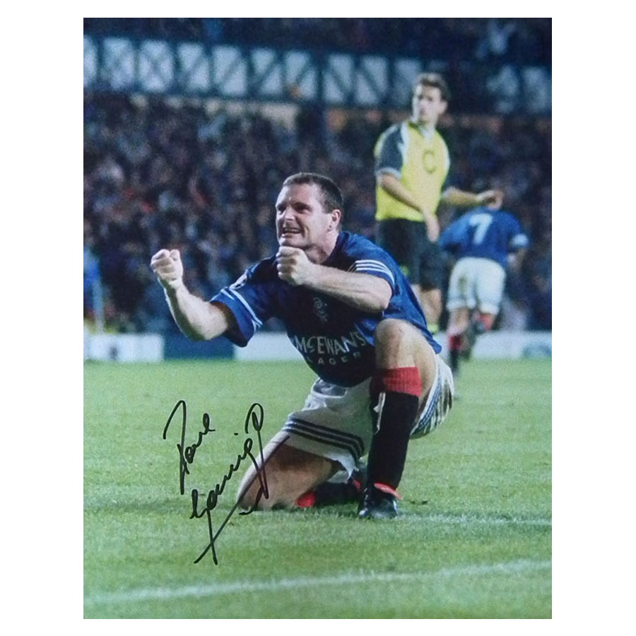 Autographed Gazza Paul Gascoigne Glasgow Rangers Football Large Photo Print | eBay
