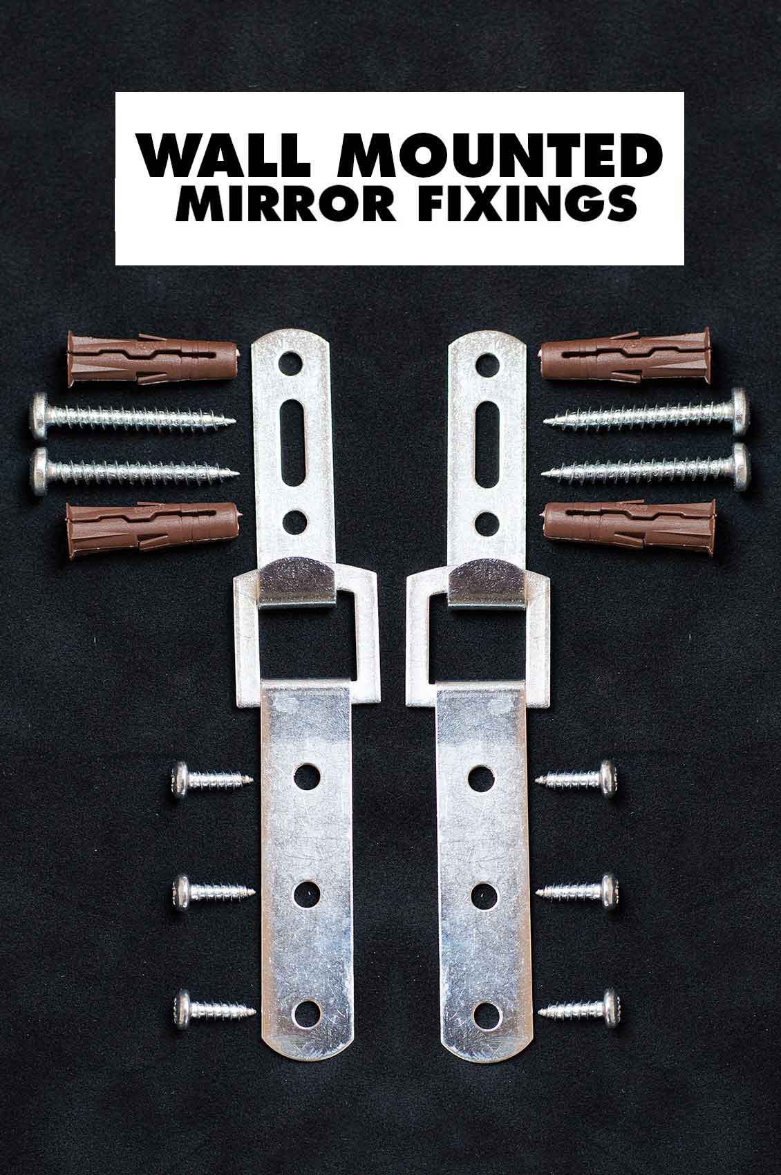 Heavy Duty Mirror Fixings + Hooks + Straps + Fittings for a Solid Wall