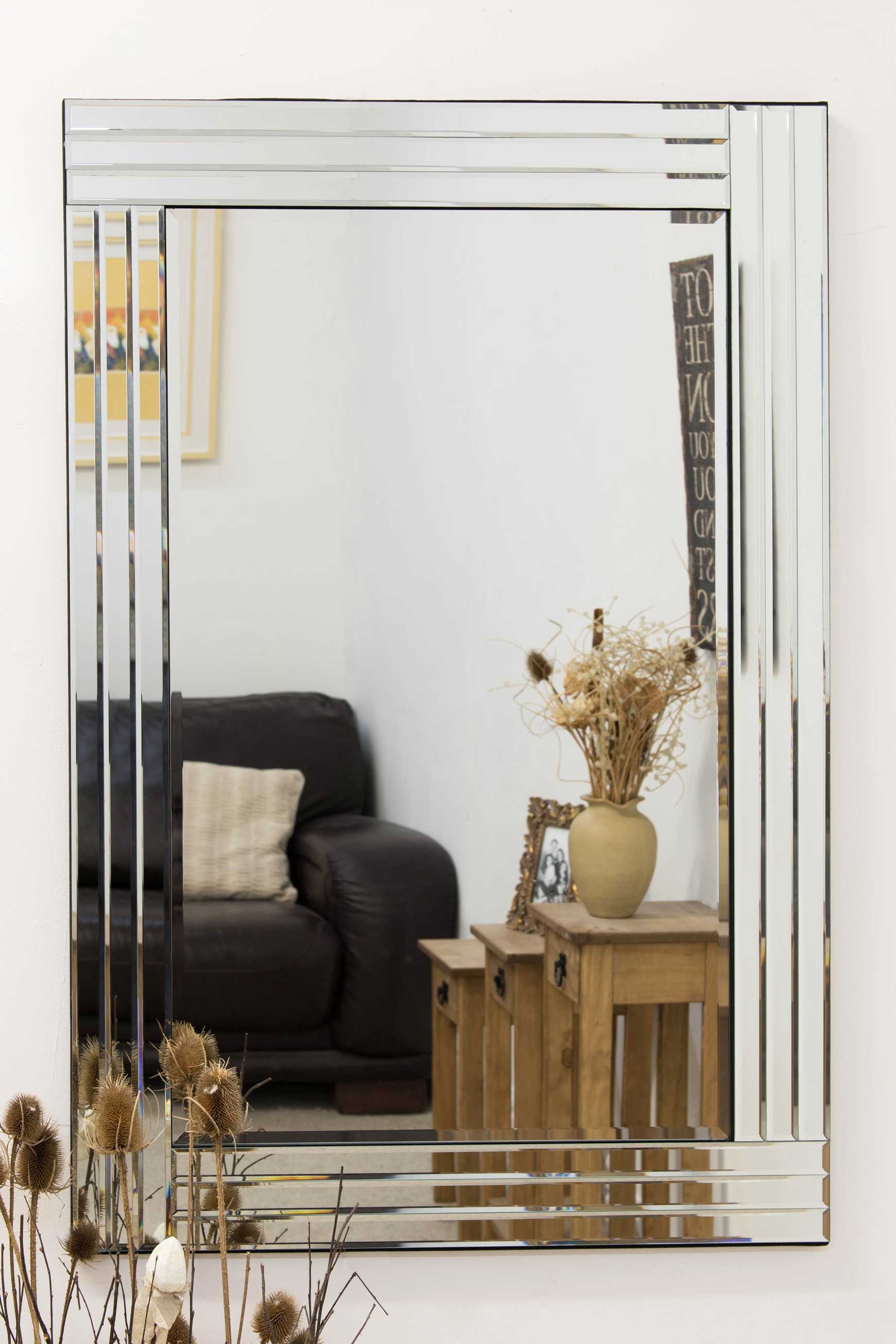 Large Bevelled Wall Mirror 3Ft3X2Ft3 100cm X 70cm eBay