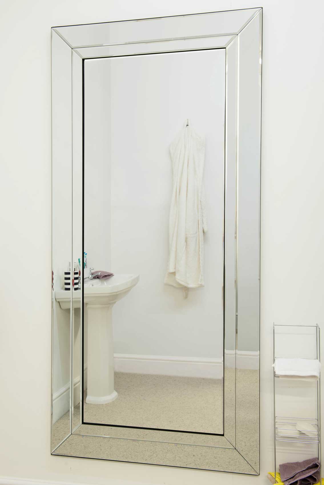 Large Full length Modern Glass Wall Mirror 5Ft9 X 2Ft9 174cm X